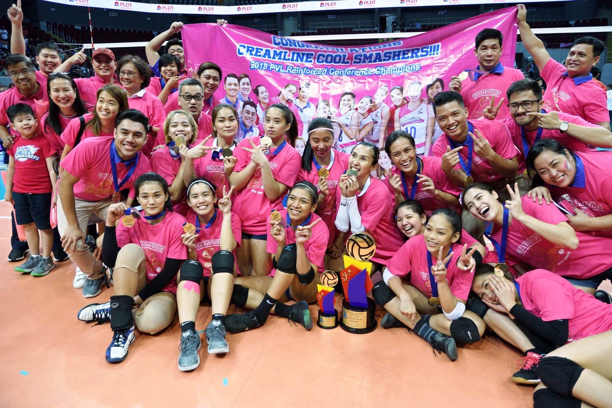 The Creamline Cool Smashers emerged as the champions of the 2018 Premier Volleyball League Reinforced Conference
